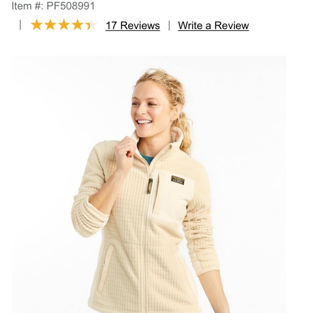 NWT LL Bean windproof fleece size